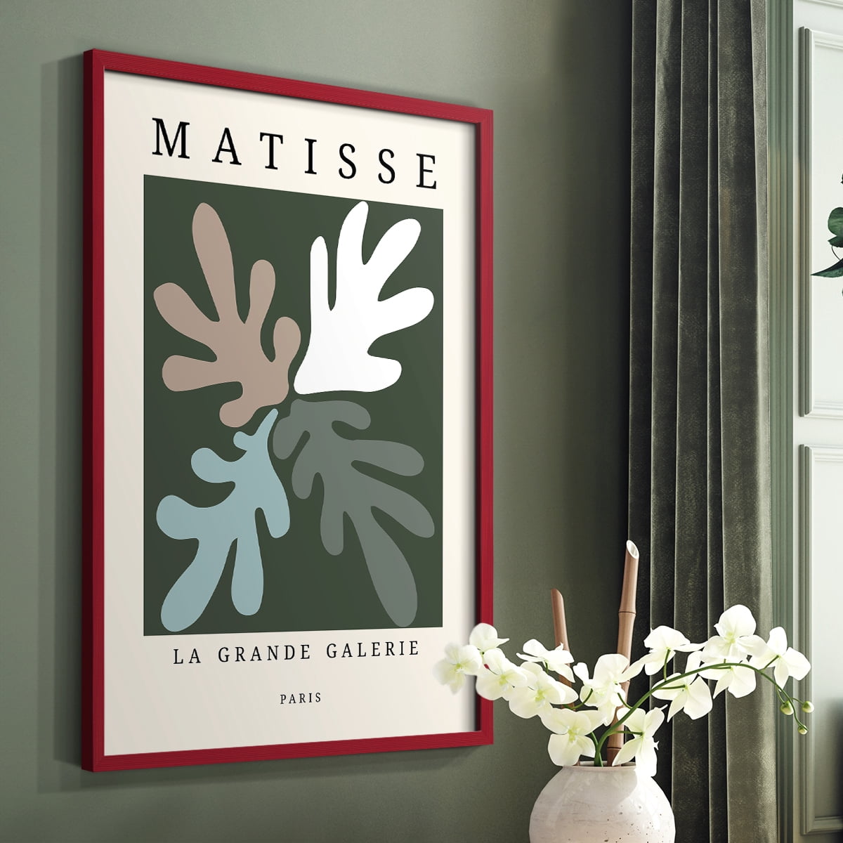 Matisse CCCLXXXIV in Red Solid Wood 11 x 14 Framed Print