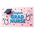 thumbnail image 3 of Congrats Grad Nurse Celebration Banner with Stethoscope Heart Designs Graduation Party Supplies Decorations Photography Backdrop Nurse Event, 3 of 4