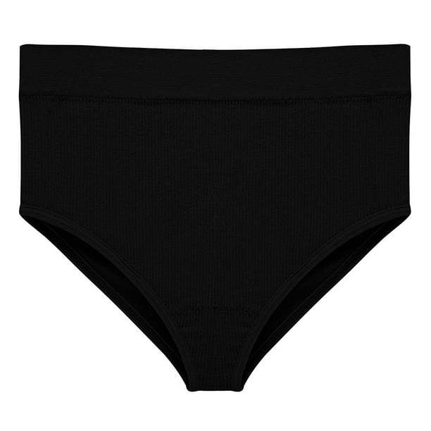 Aayomet Women's Seamless Hipster Underwear Elastic T Pants Seamless Solid  Color Waist Panties (Black, XL) 