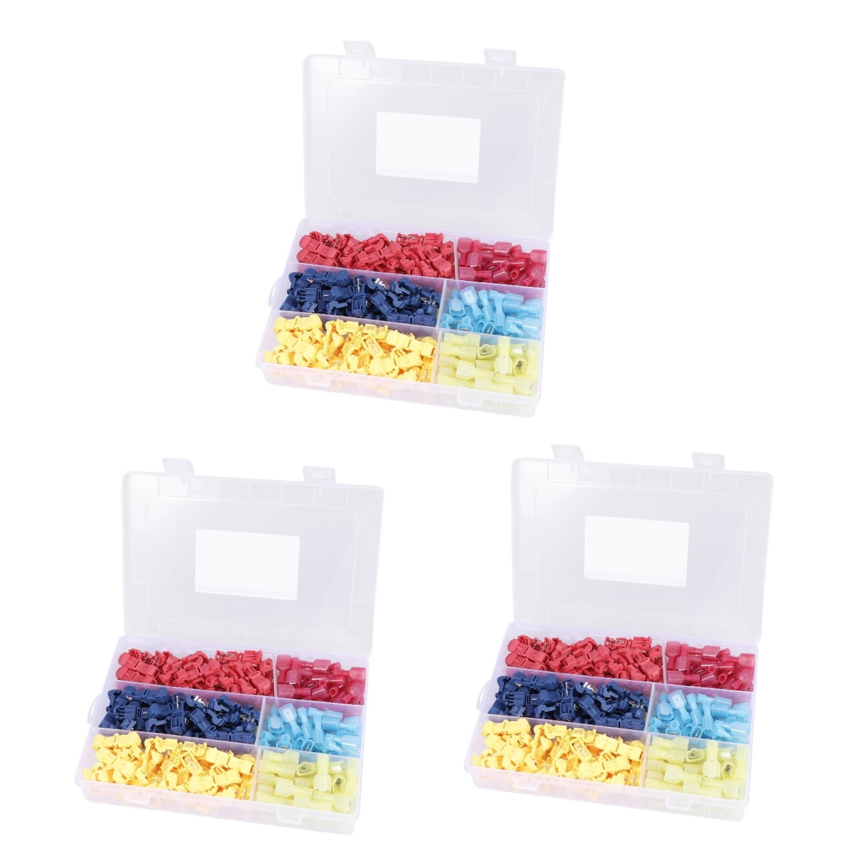 OUNONA 720 pcs T Shape Copper Insulation Terminals Heat Shrink Wire Crimp Connector Cold Pressed Insulated Cord Wire End Terminals