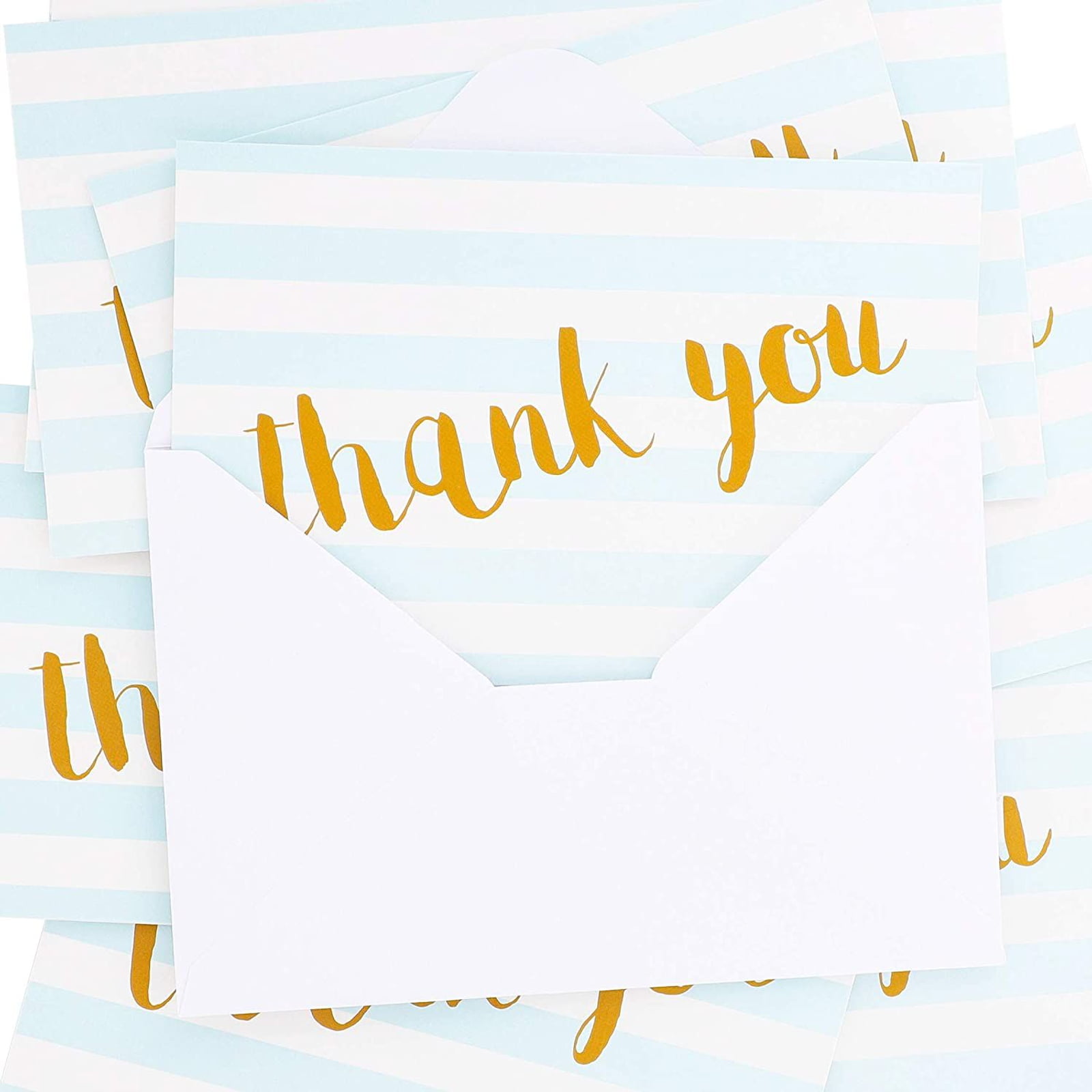 Gold Foil on Stripe Thank You Cards 50 count Value Pack Thank You Cards 