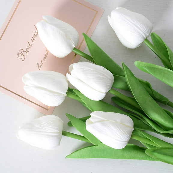 10PCS Artificial Tulips - Realistic PU Faux Flowers for Home & Wedding Decoration