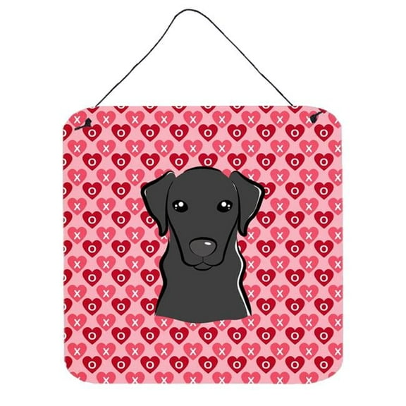 Black Labrador Hearts Wall or Door Hanging Prints