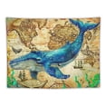 thumbnail image 5 of BCIIG  Whale Tapestry Nautical Anchor Rudder Compass Wall Hanging for Kids Girls Room Decor, Vintage World Map Wall Blanket Tapestries, Medium, 5 of 6