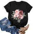 thumbnail image 5 of Outfmvch T Shirts for Women Casual Summer T Shirt Floral Butterfly Funny Graphic Tee T Shirt Womens Tops, 5 of 6