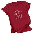 thumbnail image 7 of Fesfesfes Womens Tshirts Graphic Women's Valentine's Day Printed Short Sleeved Round Neck T-shirt Tops Shirts for Women XL(US:10), 7 of 7