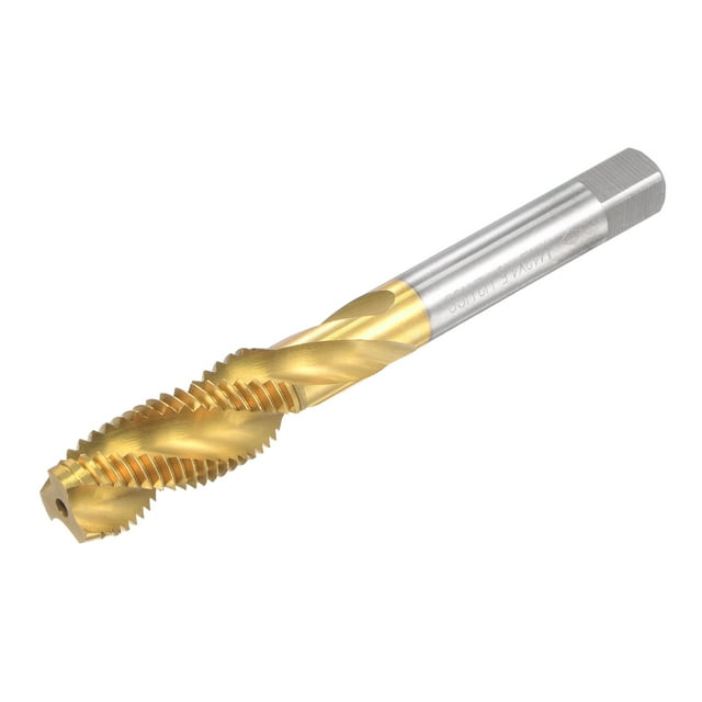 Unique Bargains M12 x 1.5 High Speed Steel Machine 3 Spiral Flutes Thread Tap Titanium Plated