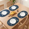 thumbnail image 3 of REGALWOVEN Rustic Oval Placemats Set of 4 Cotton Linen Placemats for Dining Table Decor Washable Kitchen Table Mat Wipe Clean Navy Blue 17.7x12.6inch, 3 of 6