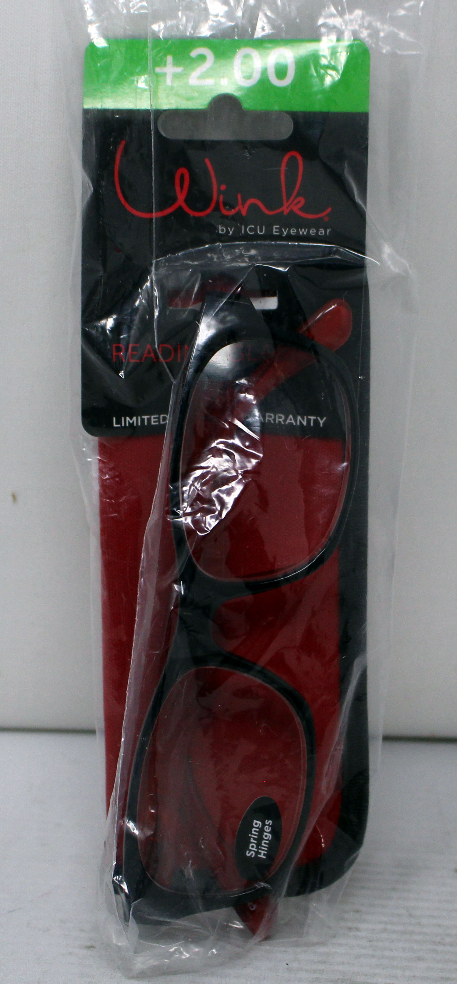 ICU Eyewear Wink Non Prescription Reading Glasses +2.00 Red
