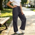 thumbnail image 6 of Agkizg Girls Wide Leg Cargo Pants Quickly Dry Lightweight Waist Pants with Multi-Pockets for Outdoor Summer, Sizes 5-6 Years, 6 of 6