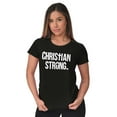 thumbnail image 4 of Christian Strong Religious Faith Womens Slim Fit Graphic Tee Brisco Brands X, 4 of 5