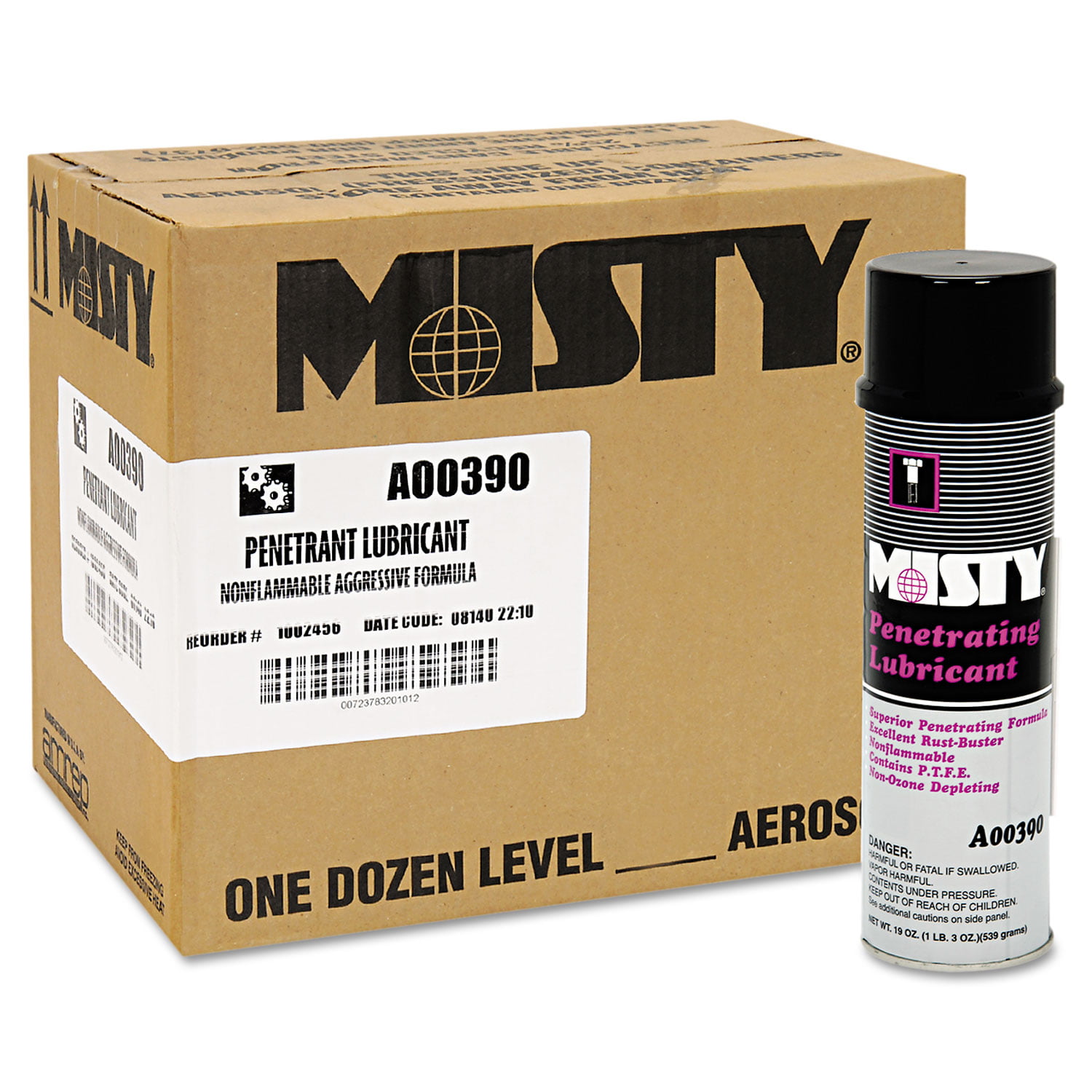 Misty All-Purpose Silicone Spray Lubricant, Aerosol Can, 11oz, 12/Carton  (1002092) 