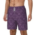thumbnail image 2 of Xecao Retro Florals Purple for Men's Swimming Trunks Swim Trunks Quick Dry Swim Shorts with Mesh Lining Funny Swimwear Bathing Suits, 2 of 9