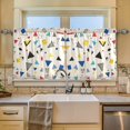 thumbnail image 2 of Yayeee Kitchen Curtains Tier Set of 2 Light Filtering 57"x24" Over Sink Window Panels, Retro Triangles, 2 of 7
