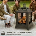 thumbnail image 4 of Outsunny Foyer Extérieur de 28 Pouces avec Tisonnier, Foyer au Bois Style Cheminée, Noir, 4 of 10