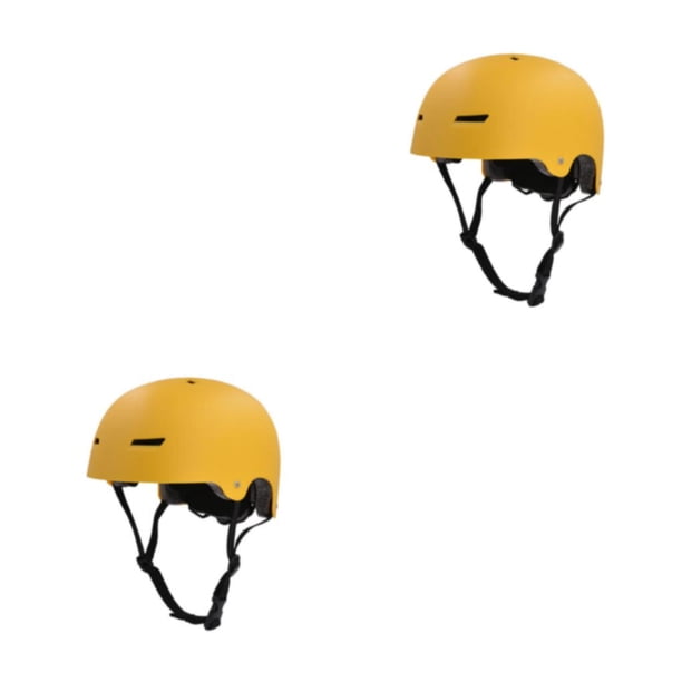 Wosthever Cascos de equitación para patinaje sobre ruedas: pulido suave y sin espinas para un movimiento sin restricciones Cascos de seguridad amarillo mate L(58-62CM) 2Conjunto
