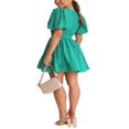thumbnail image 3 of POINTERTECK Robe d'Été Décontractée Femme en Couleur Unie avec Décolleté en V Profond, 3 of 5