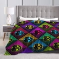 thumbnail image 4 of DouZhe Ultra-Soft Micro Fleece Lightweight Flannel Bed Blanket, Fashion Rock and Roll Pirate Skulls Print Cozy Warm Throw Blankets, 50"x40", 4 of 7
