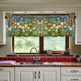 thumbnail image 3 of Yayeee Kitchen Curtains Tier Set of 2 Light Filtering 57"x24" Over Sink Window Panels, Orange Floral Garden, 3 of 7