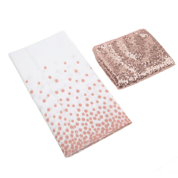 Mantel impermeable de lunares blancos y oro rosa Bling Bling para fiesta