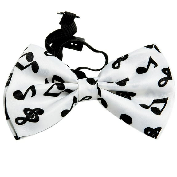 White Music Notes Fashion Bow Tie