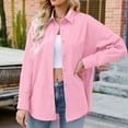thumbnail image 4 of Cárdigan Camisas casuales de mujer Camisas de verano de color sólido de algodón Camisa femenina (Rosa XL) Cgtredaw Rosa T XL para Mujer, 4 of 6