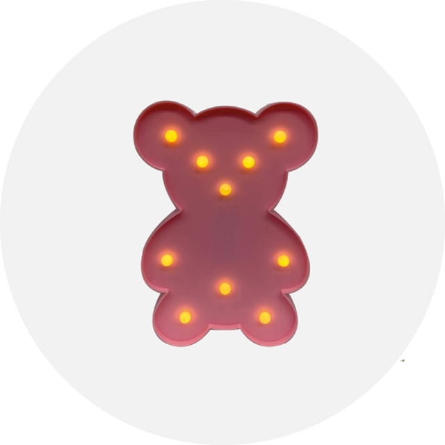 Lampara de noche PANEL DECORATIVO LED OSO rosa