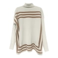 thumbnail image 5 of Chandail pour Femmes Automne/hiver Col Roulé Tricoté Manches Chauve-Souris Design Rayé, 5 of 5