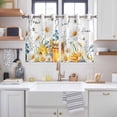 thumbnail image 2 of White Daisy Kitchen Curtains Window Panels, Spring Floral Elegant Farmhouse Botanical Bees Insulated Window Treatment Curtain, Grommet Curtains for Bedroom/Living Room/Bathroom, 2 Piece 52"Wx45"L, 2 of 8