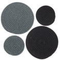 thumbnail image 1 of Uxcell 4 Pcs 4 Inch 7 Inch Plant Coasters Mat Pot Holders Plant Saucer Negro y Gris Oscuro, 1 of 1