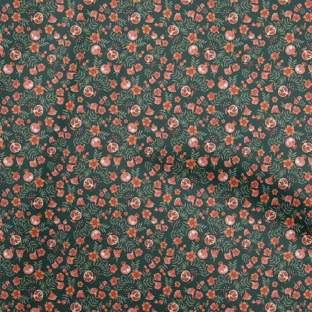 oneOone Polyester Spandex Dark Green Fabric Asian Suzani Sewing Craft Projects Fabric Prints By Yard 56 Inch Wide