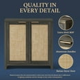 thumbnail image 4 of OAKHAM Sideboard Buffet Cabinet with Rattan Doors, Kitchen Cupboard Console Storage Cabinet with Adjustable Shelves for Kitchen, Living Room, Midnight Oak, 4 of 6