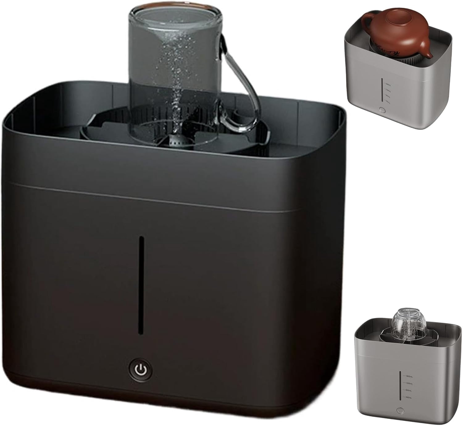 Electric Glass Rinser Tea Cup Washer, Desktop Automatic Cup Washing Machine with 1.6L Water Tank, High Pressure Jets for 3-10cm Diameter Cups, Portable Bottle Washer for Home(black)Q