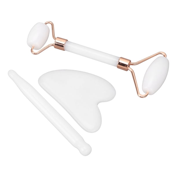 Herramienta De Masaje Para Raspar Gua Sha, Juego De Rodillos De Piedra De Jade Para Reducir La Hinchazón, Manual De Doble Extremo Antienvejecimiento Para Masaje Corporal