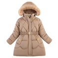 thumbnail image 2 of PINQI Kids Girls Lightweight Windproof Down Jackets Winter Warm Snap Buttons Zip up Hooded Puffer Coats Thick Warm Outwear, 2 of 4
