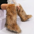 thumbnail image 4 of Women's Knee-High Winter Boots with Plush Faux Fur Top, Round-Toe Flat Design for Ultimate Warmth, Indoor & Outdoor Comfort, 4 of 5