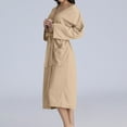 thumbnail image 5 of CFLVAEK Waffle Knit Robes for Women and Men with Belt Cozy Long Sleeve Robe with Pockets Loose Fit Knee Length Bathrobes with Belt Beige XXL, 5 of 8