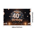 thumbnail image 3 of Glitter Design Happy Birthday Banner Decorative Elements 40th Birthday Celebration Banner for Birthday Party Indoor Decoration Event, 3 of 8