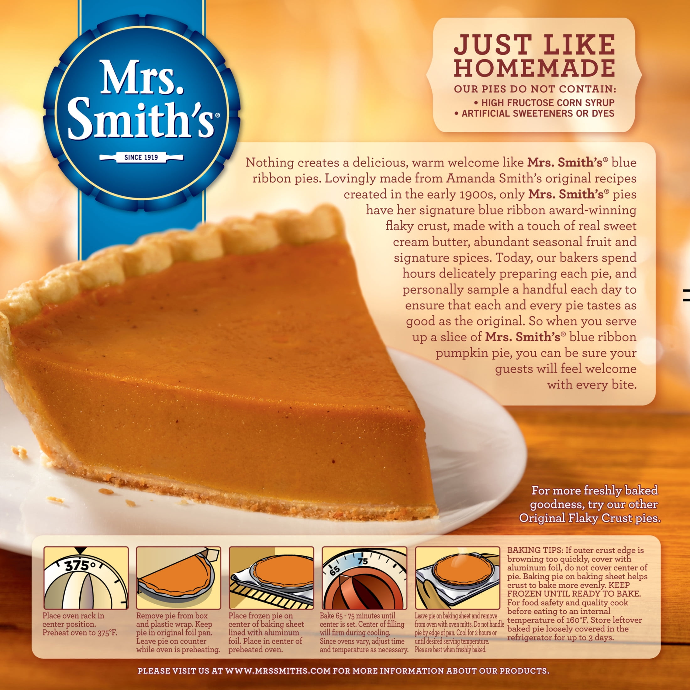 Mrs. Smith's Frozen Original Flaky Crust Pumpkin Pie, 37.01 oz