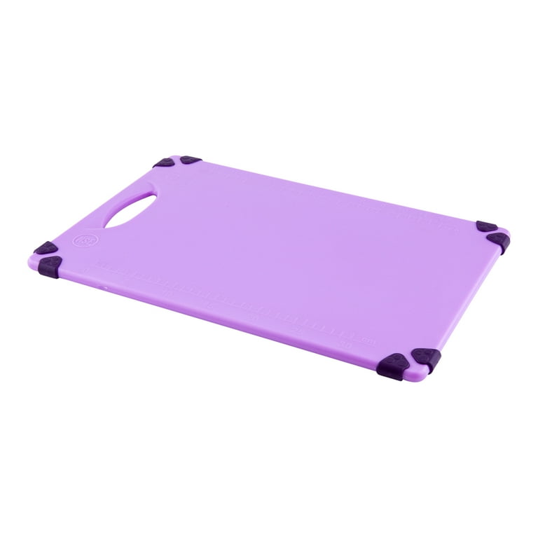 Sure Grip Purple Plastic Cutting Board - Allergen Safe, Non-Slip,  Measurement Markers, Carrying Handle - 12 x 18 - 1 count box