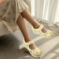 thumbnail image 3 of Psesaysky Floral Yellow Casual Shoes for Women Girls Hook & Loop Printed Shoes Anti-Slip Durable Sneakers Size 5.5-10, 3 of 7