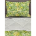 thumbnail image 3 of Floral Comforter & Sham Bedding Set, Doodle Nostalgic Branches Daisies on Green Toned Circles Background, 3 pcs Duvet Set Microfiber Filling Quilt, 5 Sizes, Apple Green Yellow Black, by Ambesonne, 3 of 4