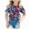 thumbnail image 2 of KPOPLK 4th of July Girls shirts USA Flag Graphic T-Shirts Tee Tops for Toddler Kids Girl Summer Patriotic Outfit(Sky Blue,2-3 Years), 2 of 4