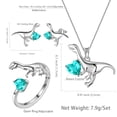 thumbnail image 5 of Sterling Silver Velociraptor Dinosaur Jewelry Set Earrings Necklace Ring Jewelry Birthday Gift for Women, 5 of 6