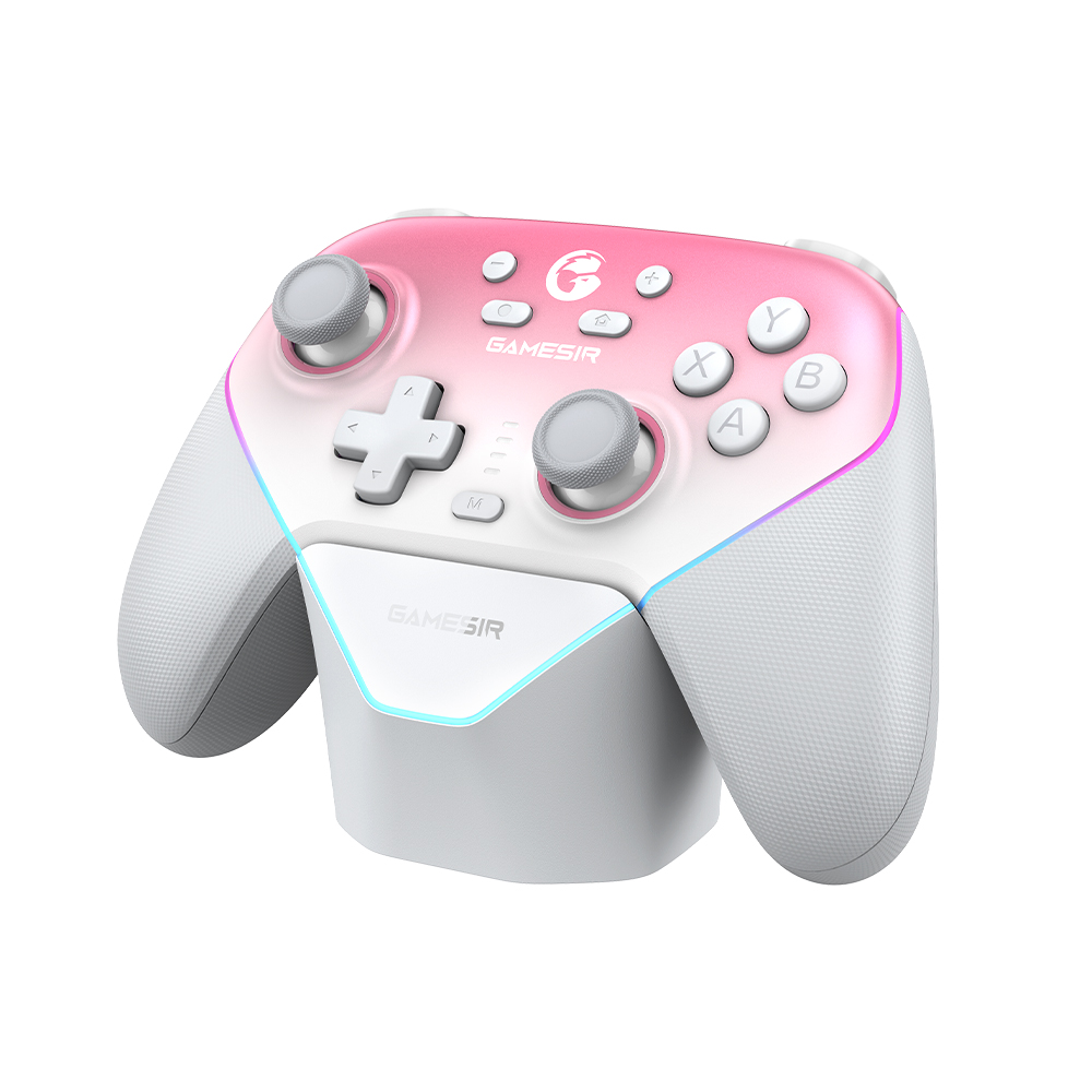 Control Inalámbrico Multifuncional GameSir Super Nova para PC/Switch/iOS/Android con Base de Carga Inteligente de Inicio-Parada Automático (Versión Rosa Batido) 2