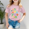thumbnail image 2 of NAFUU Girl's T Shirts Casual Short Sleeve Tees With Number Print Loose Fit Round Neck Top Everyday Wear Cute Going Out Tops For Kids Sizes 10-11 Years, 2 of 4