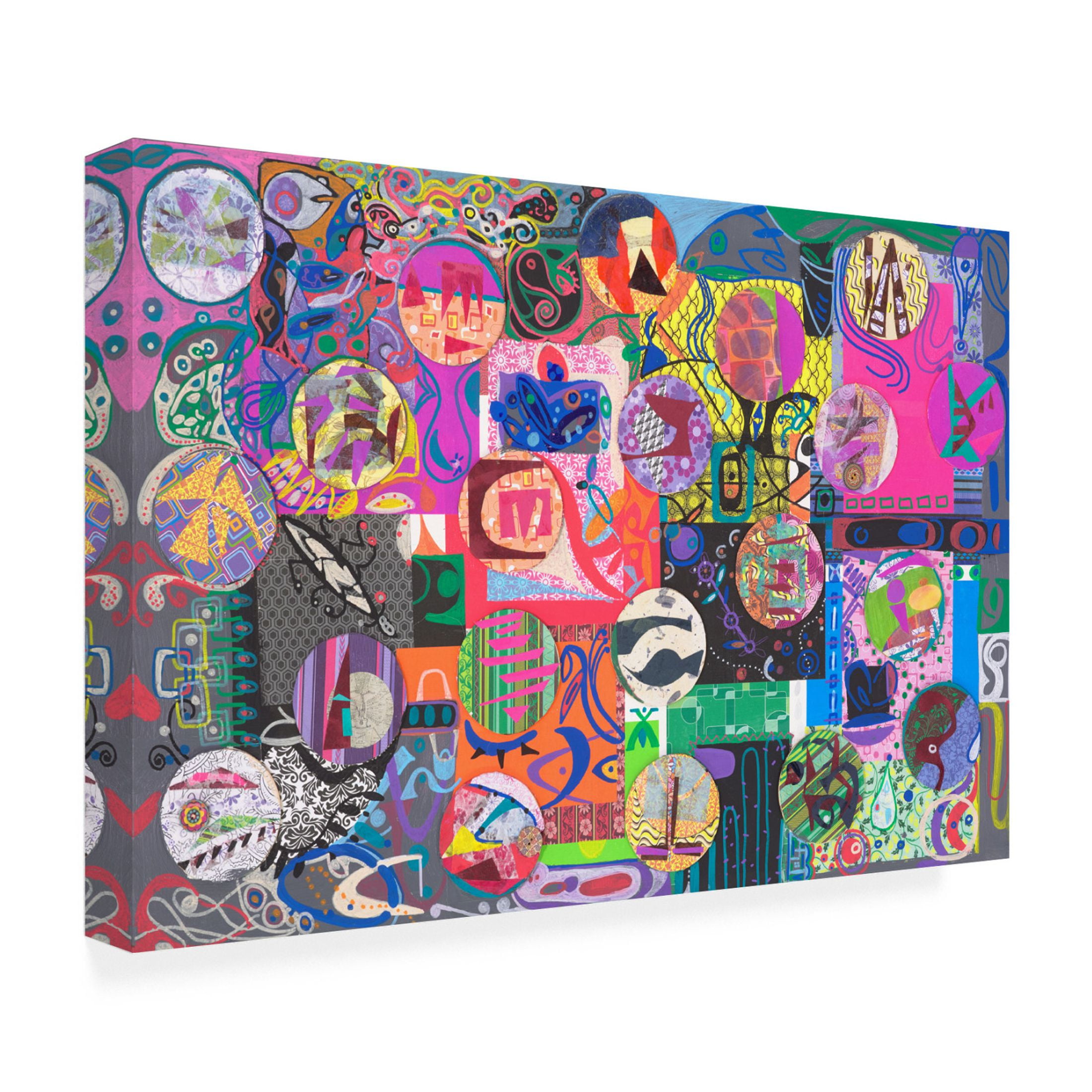 Canvas Wall Art - Ellen Kossoff 'Buttons' Wall Art for Living Room, Bedroom, or Office Décor by Trademark Fine Art - 47 x 30 Inches