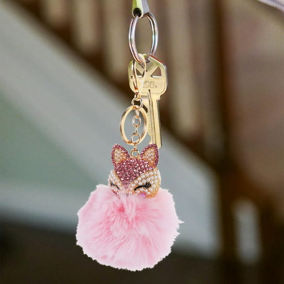 HOMEMAXS Fluff Ball Keychain Animal Keychains Bag Charm Charms