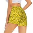 thumbnail image 4 of Picia Ducky Cartoon Animal Yellow Pattern Women's 2 in 1 Athletic Running Shorts High Waisted Workout Casual Gym Sweat Shorts with Comfy Liner Zipper Pockets-XX-Large, 4 of 9