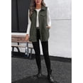 thumbnail image 4 of SHEWIN Womens Fleece Vest Sherpa Jackets Button Down Sleeveless Long Vest Winter Fall Warm Coat Outerwear, 4 of 7
